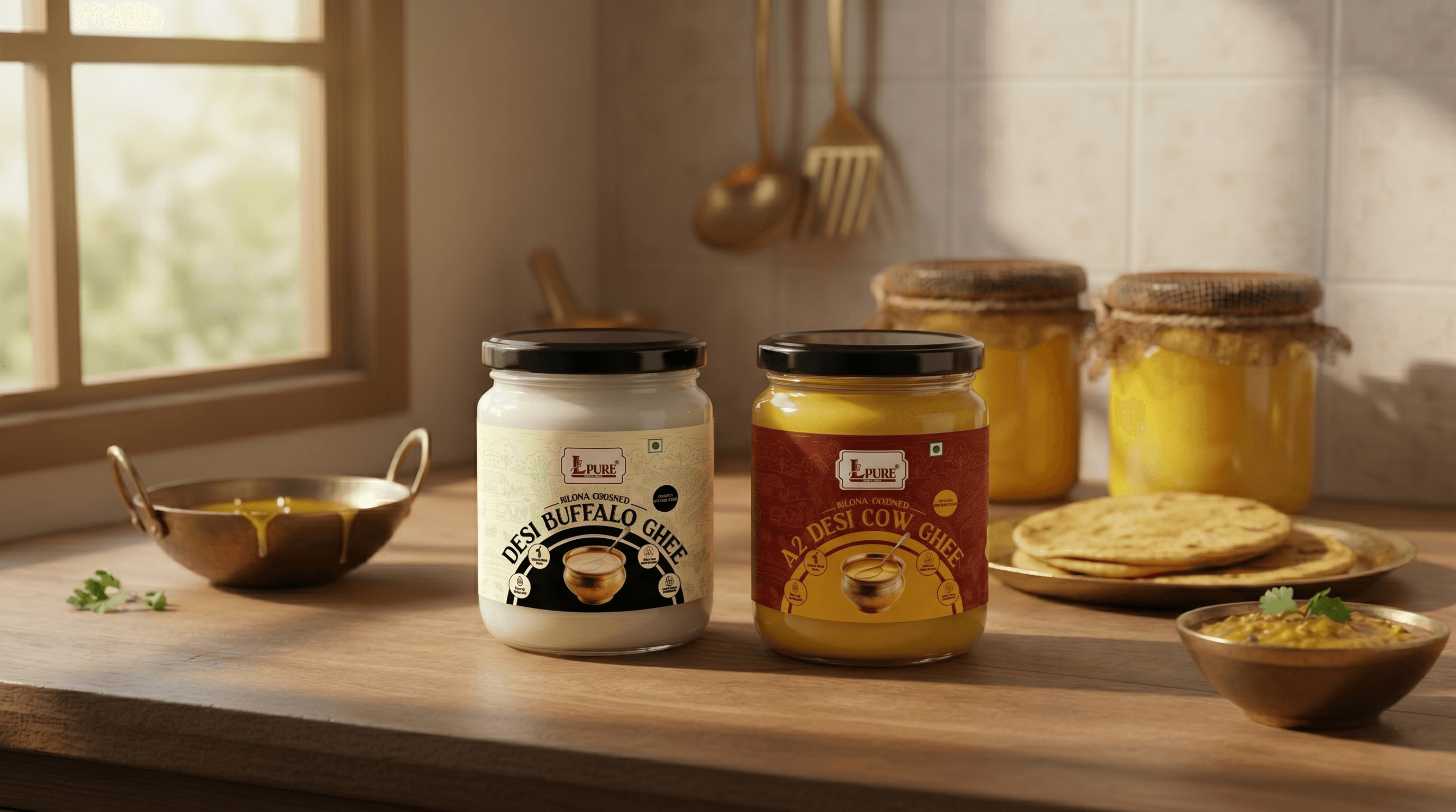 500ml Dual Combo – A2 Cow & Buffalo Ghee